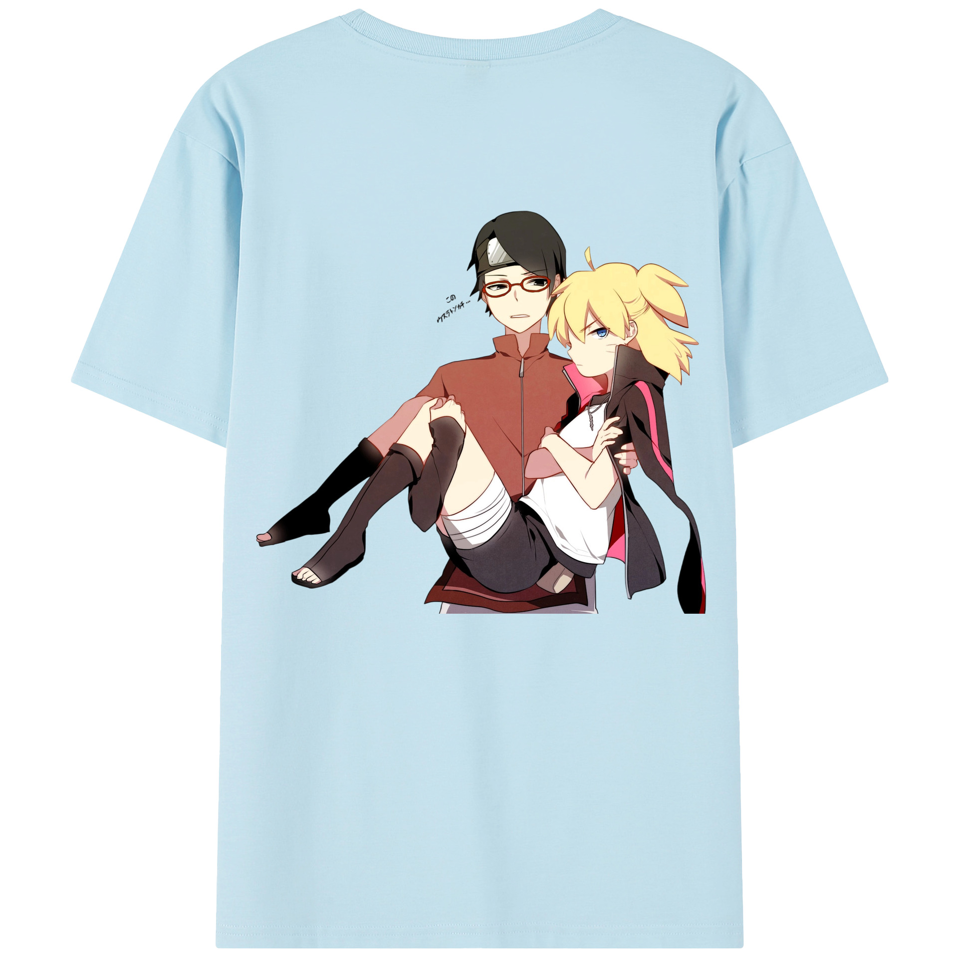 （画像用） NARUTO -ナルト- うちは サラダ Uchiha Sarada 綿100％半袖Tシャツ（背面プリント）